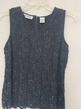 Alfani black beaded top